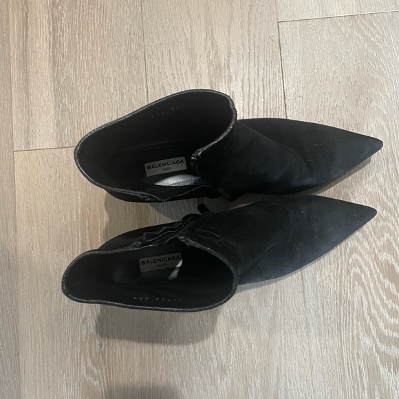 Black Suede Balenciaga Ankle Booties 39.5 - Picture 6 of 8